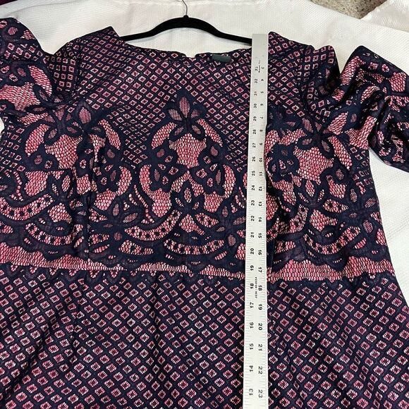 Gabby‎ Skye Pink Blue Print 3/4 Sleeve Dress Sz 20W - Picture 4 of 10